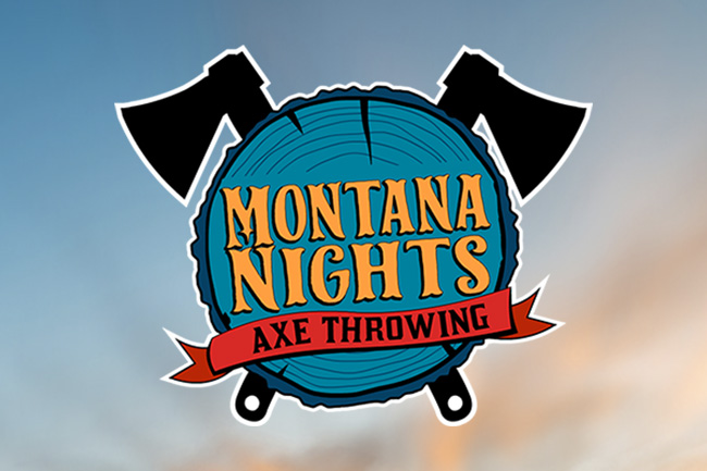 Montana Nights Axe Throwing Logo. Montana Nights Top Axe-Bar + Entertainment Center in CT