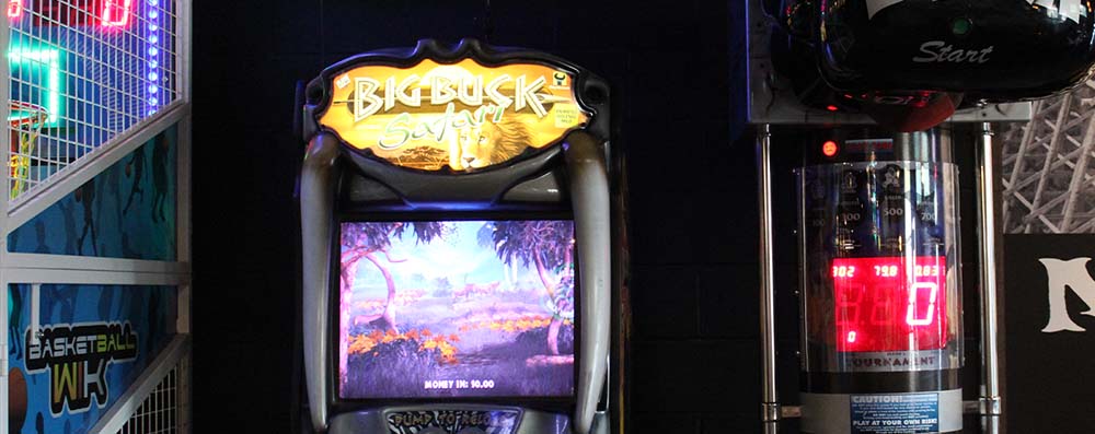 Big Buck Hunter arcade game inside the Montana Nights entertainment venue.